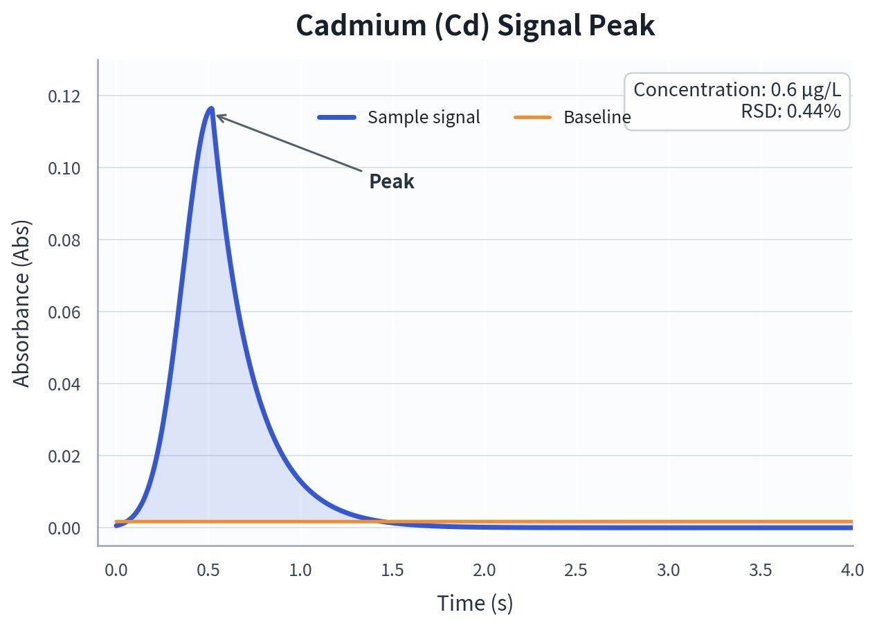 Cadmium (Cd) signal peak
