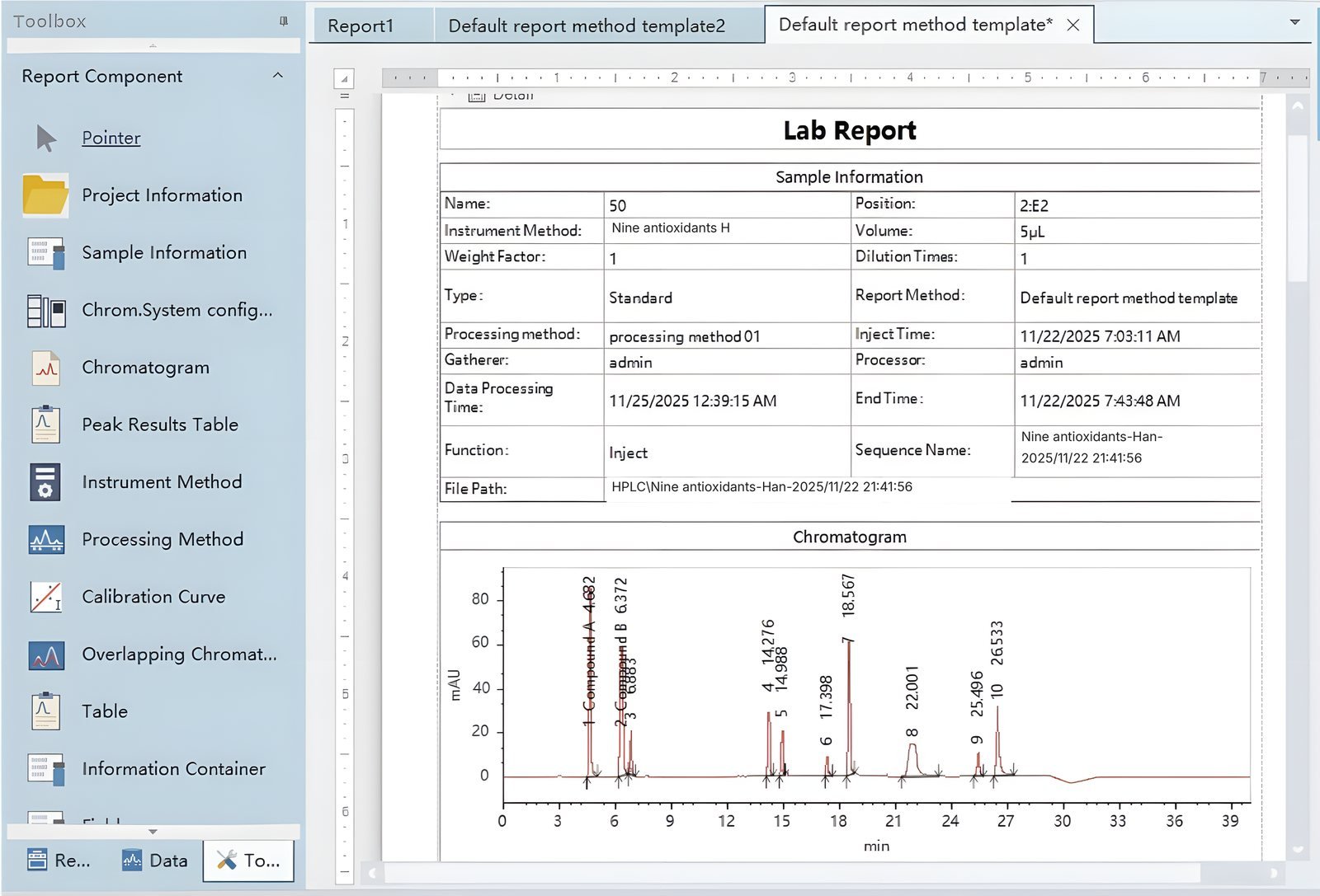 Flexible result reports